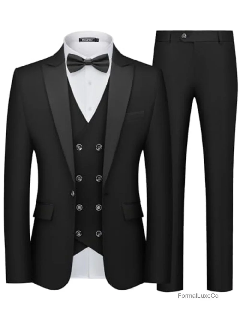 Men's Slim Fit 3-Piece Tuxedo Suit Set Wedding Prom Party Jacket Vest Pants